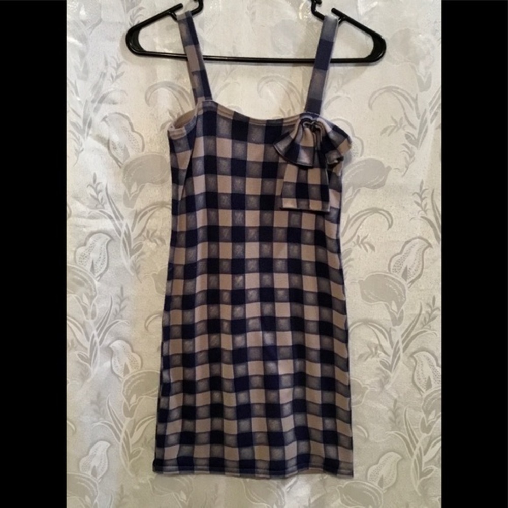 Twelve by Twelve Dress Blue and Gray Checkered